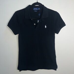 $90 Ralph Lauren Black Skinny Fit Polo 100% Cotton XS